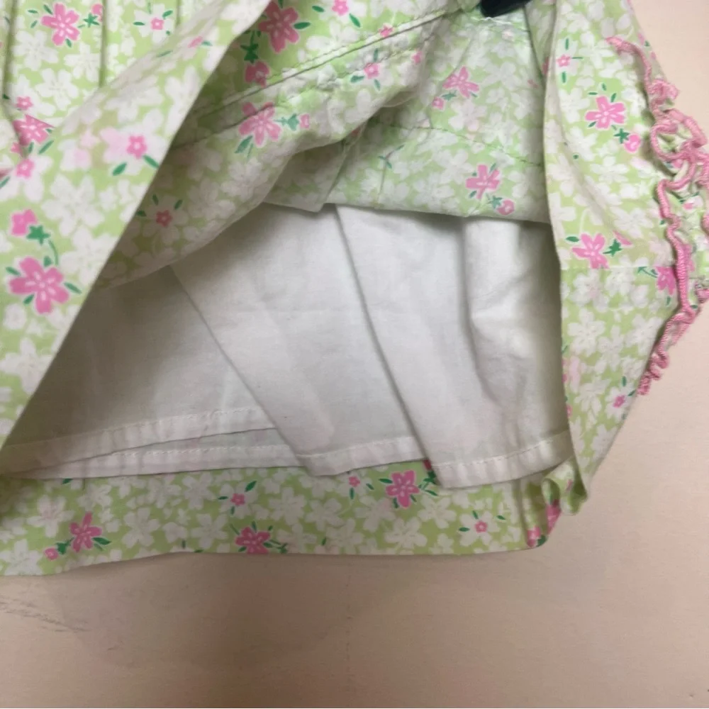 OshKosh B’gosh‎ Green and Pink Floral Lined 100% Cotton Dress 6 Months